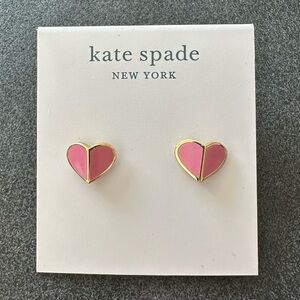 Kate Spade pink and gold heart studs